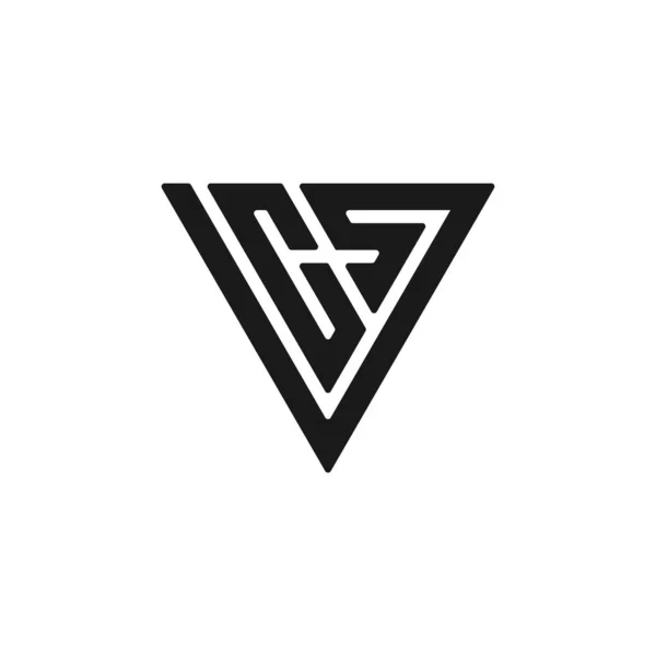 Abstract Letter Logo Black Color — Stockový vektor