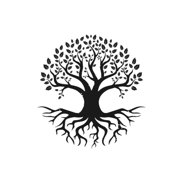Vektor Schwarzer Baum Der Lebenden Ikone Logo Design Inspiration Isoliert — Stockvektor