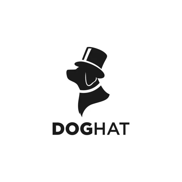 Silhouette Dog Bowler Hat — Vector de stoc
