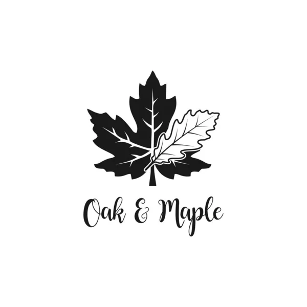 Oak Maple Leaf Logo Autumn Leaves — Vector de stoc