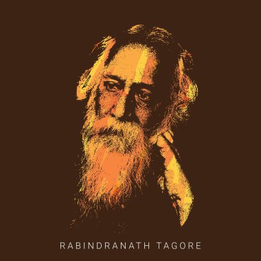 Hindistan 'dan Rabindranath Tagore' un çizimi