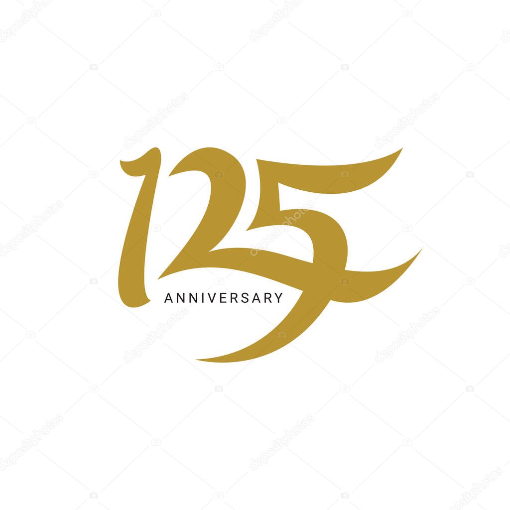 125 Year Anniversary Vector Template Design Illustration white background for celebration