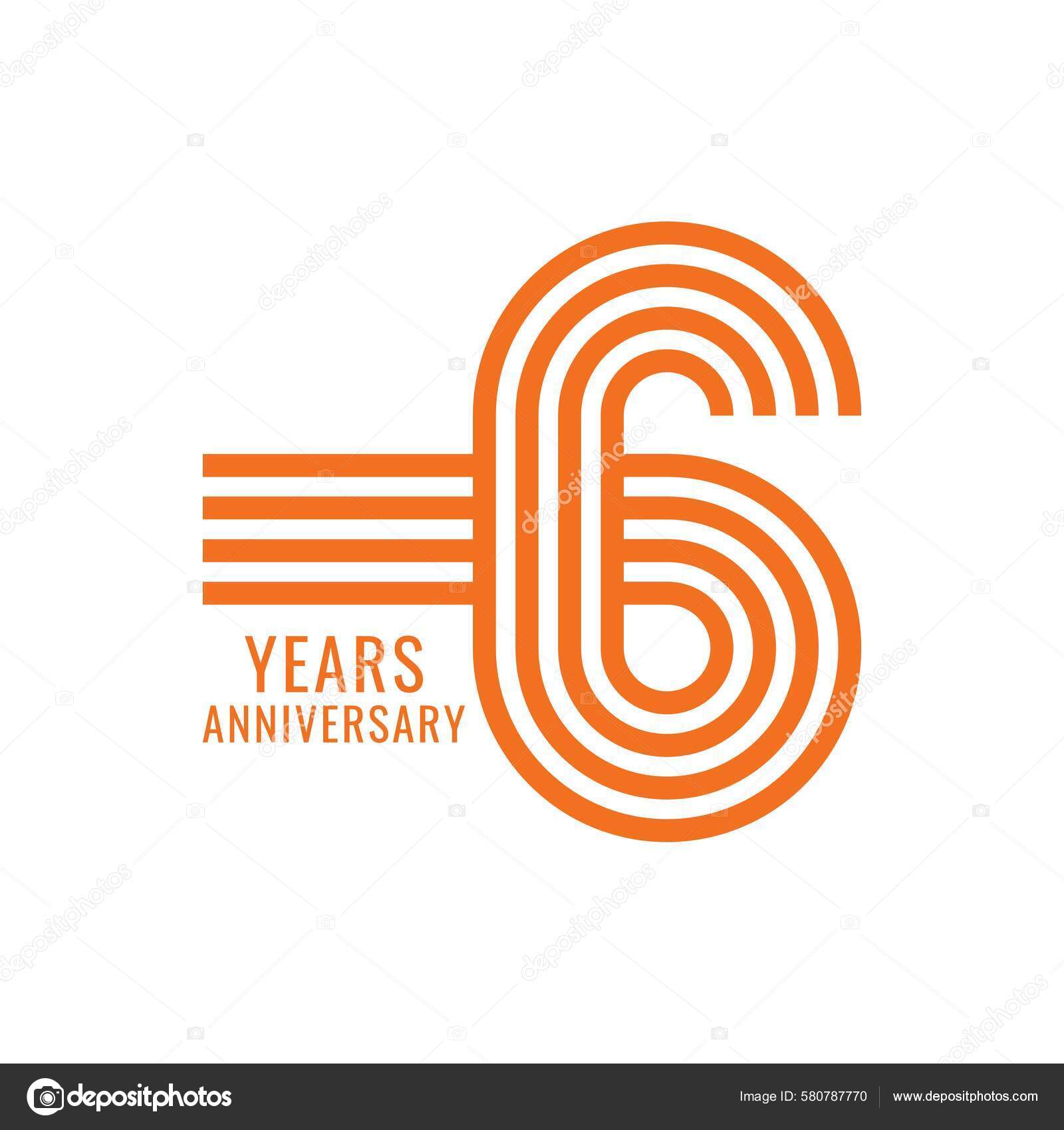 誕生日 招待状 結婚式 記念日 グリーティングカードイラストのための6周年記念ロゴ ベクトルテンプレートデザイン要素 ストックベクター C Kushan7542