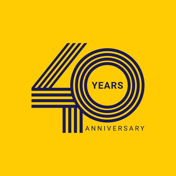 Logo Anniversario Anni Colore Modello Vettoriale Elemento Design Compleanno Invito — Vettoriale Stock