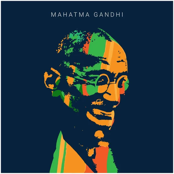 Mahatma Gandhi Πολύχρωμη Εικονογράφηση Διάνυσμα Τέχνη Gandhi Jayanti Ινδική Ελευθερία — Διανυσματικό Αρχείο