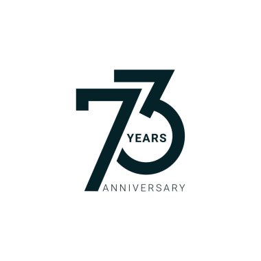 73 Yıl Yıldönümü Logosu, Doğum günü, davetiye, düğün, yıldönümü ve tebrik kartı illüstrasyonu için Vektör Şablonu.