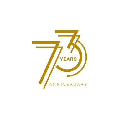 73 Yıl Yıldönümü Logosu, Doğum günü, davetiye, düğün, yıldönümü ve tebrik kartı illüstrasyonu için Vektör Şablonu.