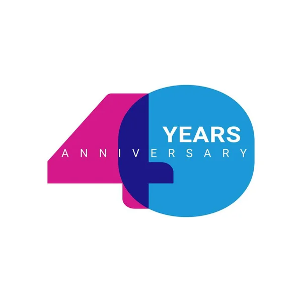 Logo Del Aniversario Años Color Vector Template Elemento Diseño Para — Vector de stock