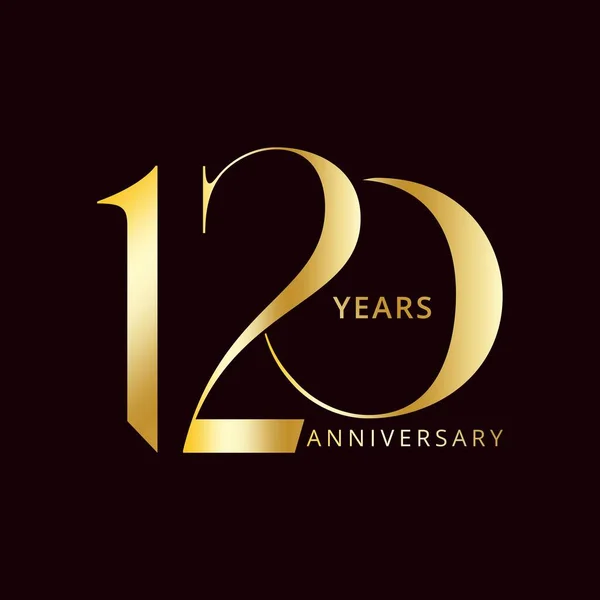 Logotipo Aniversário 125 Anos Cor Dourada Elemento Design Modelo Vetor —  Vetores de Stock