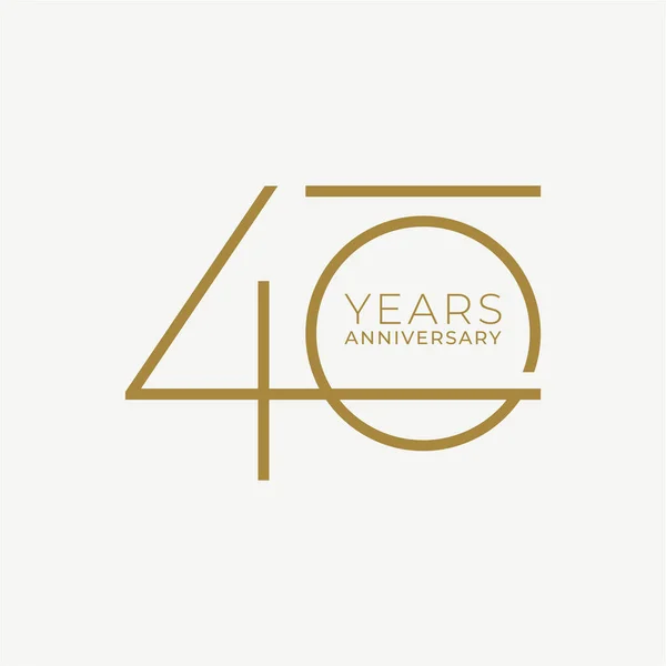 Logo Anniversario Anni Colore Dorato Modello Vettoriale Elemento Design Compleanno — Vettoriale Stock