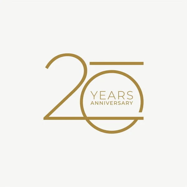 Logo Anniversario Anni Colore Dorato Modello Vettoriale Elemento Design Compleanno — Vettoriale Stock