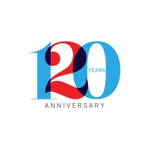 120 Anos Anniversary Logo Vector Template Design Elemento Para Aniversário —  Vetores de Stock
