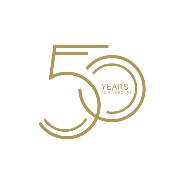 Logo Anniversario Anni Colore Dorato Modello Vettoriale Elemento Design Compleanno — Vettoriale Stock