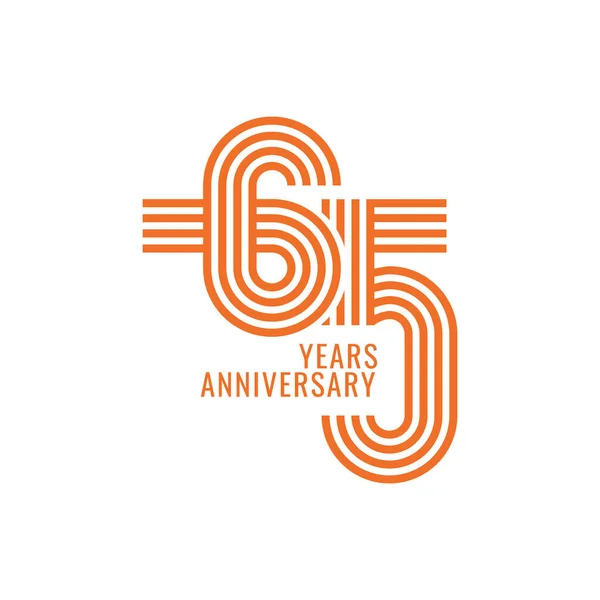 65E Anniversaire Logo Couleur Modèle Vectoriel Élément Conception Pour Anniversaire — Image vectorielle