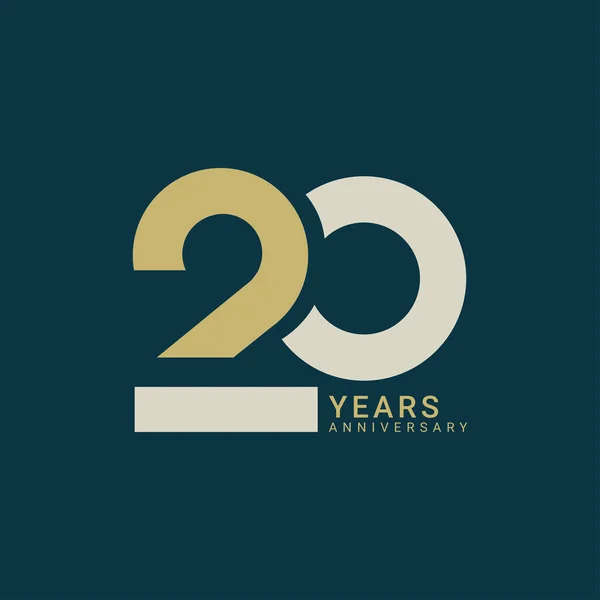 Logo Anniversario Anni Colore Dorato Modello Vettoriale Elemento Design Compleanno — Vettoriale Stock