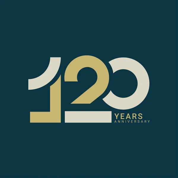 120 Jaar Jubileum Logo Gouden Kleur Vector Template Ontwerp Element — Stockvector