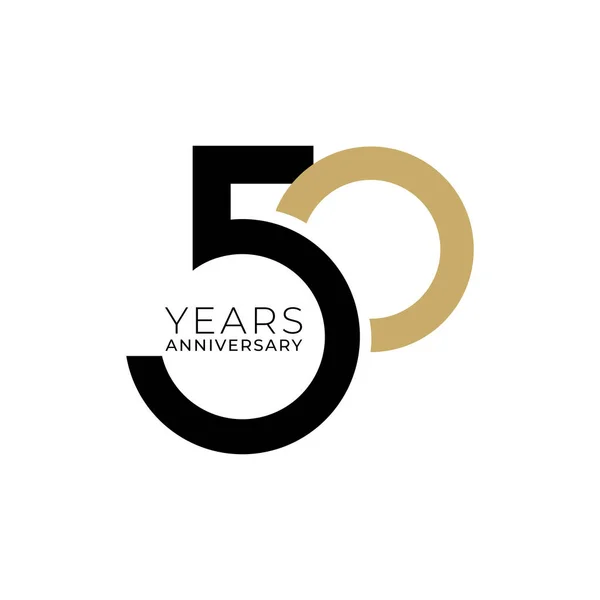 Year Anniversary Logo Golden Color Vector Template Design Element Birthday — Stock Vector