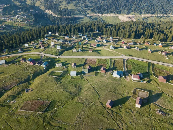 Krásný Pohled Ptačí Perspektivy Horskou Vesnici Beshumi Gruzii Malé Vesničce — Stock fotografie