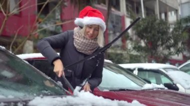 Ön cam, Scraping buz, kış araba pencere temizleme kar temizleme