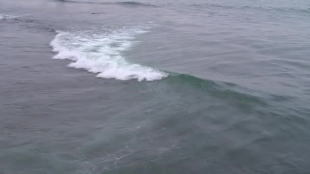 De golven zijn op het zeeoppervlak. Bovenaanzicht. Zeewind. Een golf in de oceaan. — Stockvideo