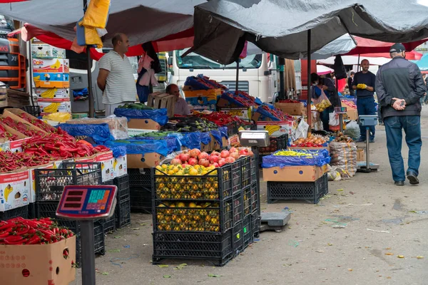 Batumi Georgia Septiembre 2021 Comercio Venta Verduras Frutas Mostrador Mercado —  Fotos de Stock