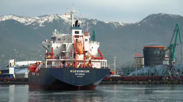Batumi Georgia April 2022 Liquefied Petroleum Gas Carrier Ship Carrying — стоковое видео