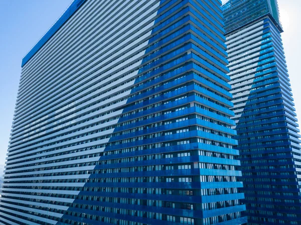 Drone View Modern Stylish Multi Storey Hotel Buildings Sunny Bright — Stockfoto