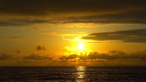 Sunset Sky Sea Evening Colorful Orange Sunlight Sunset Landscapes Twilight — Stock video