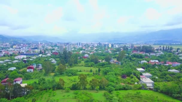 Drone View Private Sector Houses Multi Storey Buildings Batumi Background — Video