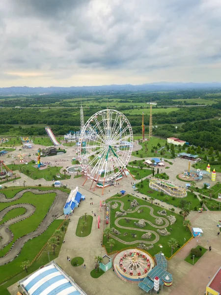 Drone View Tsitsinatela Amusement Park Georgia Kobuleti Vertical Photo — Stock fotografie