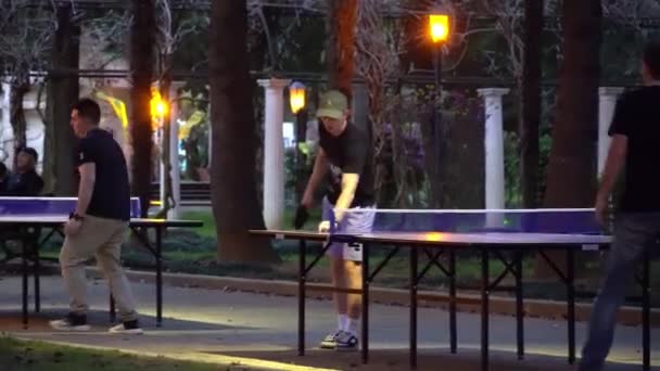Batumi Georgia May 2022 Outdoor Outdoor Table Tennis Game Oriented — ストック動画