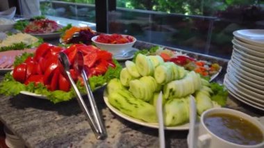 Kitchen Culinary buffet. Nutrition Food Holiday Party Concept. Breakfast buffet concept, breakfast time in luxury hotel, brunch with family in restaurant
