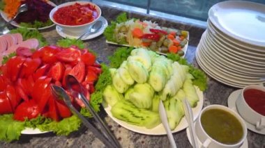 Kitchen Culinary buffet. Nutrition Food Holiday Party Concept. Breakfast buffet concept, breakfast time in luxury hotel, brunch with family in restaurant
