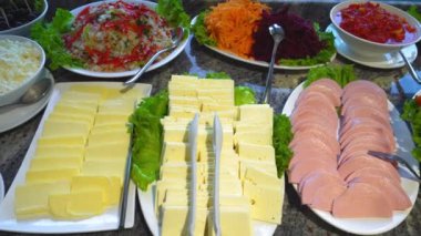 Kitchen Culinary buffet. Nutrition Food Holiday Party Concept. Breakfast buffet concept, breakfast time in luxury hotel, brunch with family in restaurant