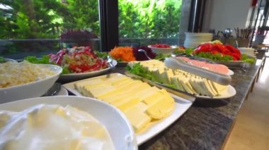 Kitchen Culinary buffet. Nutrition Food Holiday Party Concept. Breakfast buffet concept, breakfast time in luxury hotel, brunch with family in restaurant