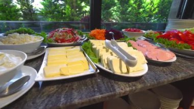 Kitchen Culinary buffet. Nutrition Food Holiday Party Concept. Breakfast buffet concept, breakfast time in luxury hotel, brunch with family in restaurant