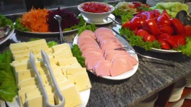 Kitchen Culinary buffet. Nutrition Food Holiday Party Concept. Breakfast buffet concept, breakfast time in luxury hotel, brunch with family in restaurant