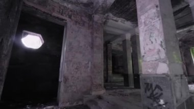 Detail of abandoned Soviet sanatorium Medea in Tskaltubo, Georgia. Tskaltubo was important balneological resort in Soviet times. Historical abandoned sanatorium