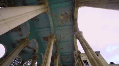 Detail of abandoned Soviet sanatorium Medea in Tskaltubo, Georgia. Tskaltubo was important balneological resort in Soviet times. Historical abandoned sanatorium