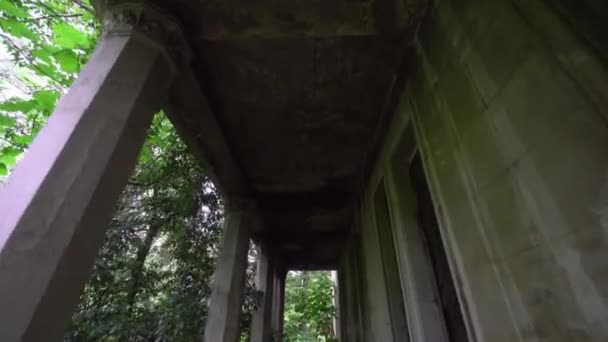 Detail Abandoned Soviet Sanatorium Medea Tskaltubo Georgia Tskaltubo Important Balneological — Wideo stockowe