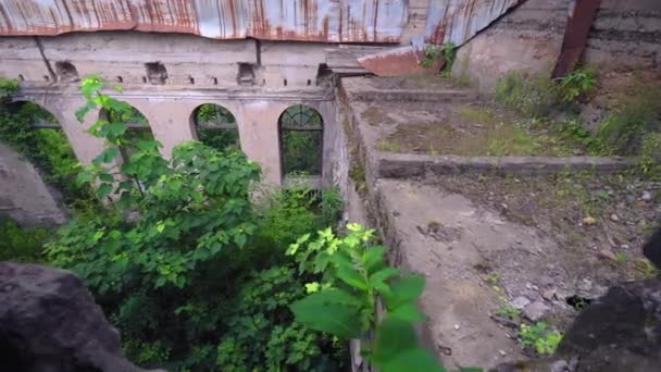 Detail Abandoned Soviet Sanatorium Medea Tskaltubo Georgia Tskaltubo Important Balneological — Vídeo de Stock