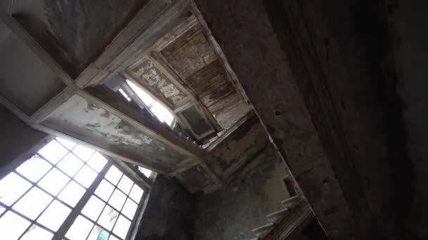 Detail Abandoned Soviet Sanatorium Medea Tskaltubo Georgia Tskaltubo Important Balneological — Stockvideo