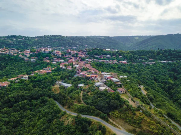 Drone View City Sighnaghi Cloudy Summer Day Georgia — Stock fotografie