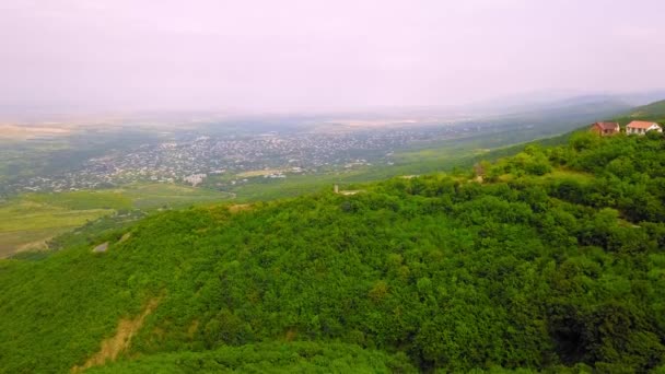 Aerial View Houses Town Sighnaghi Eastern Georgia Scenic Spring View — Stock Video