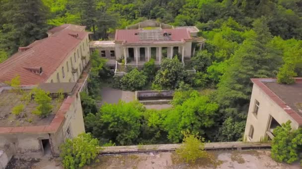 Detail Abandoned Soviet Sanatorium Medea Tskaltubo Georgia Tskaltubo Important Balneological — Vídeo de Stock