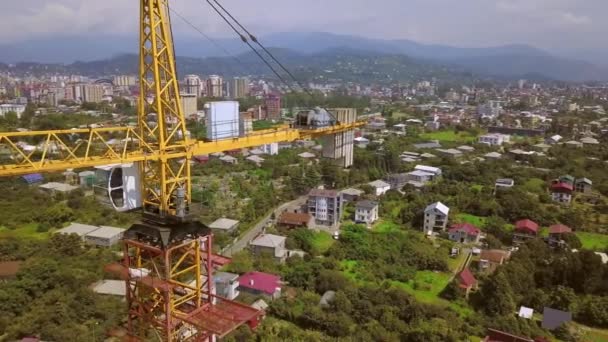 Construction New Multi Storey Buildings Construction Crane Construction Site Backdrop — Stockvideo