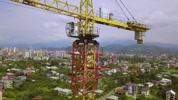 Construction New Multi Storey Buildings Construction Crane Construction Site Backdrop — Stockvideo