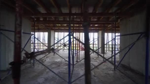 Mounts Monolithic Structure Construction Concept Supports Monolithic Floor Formwork Construction — Stock Video