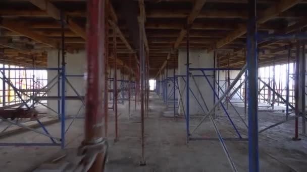 Mounts Monolithic Structure Construction Concept Supports Monolithic Floor Formwork Construction — Stockvideo