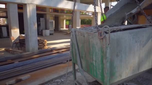 Batumi Georgia May 2022 Mixer Truck Transport Cement Casting Place — Stock videók